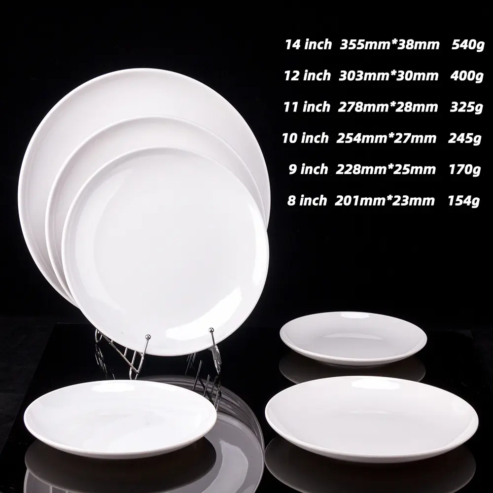 Vaisselle blanche bon marché en gros Assiettes en mélamine pour restaurant