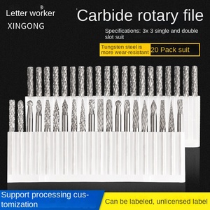 Xingong tùy chỉnh cacbua quay tập tin 20 dao phay thép vonfram 3*3 đầu mài hợp kim Bộ phận công cụ khắc Kim Loại - Product Image 2