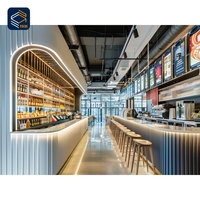 Vitrine de luxe pour desserts de café, en bois et verre, comptoir de boulangerie et de bar à café