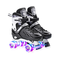 Patins à roulettes populaires à 4 roues lumineuses en PU, tailles fixes, chaussures de patinage à semelle rigide pour sports de plein air adultes