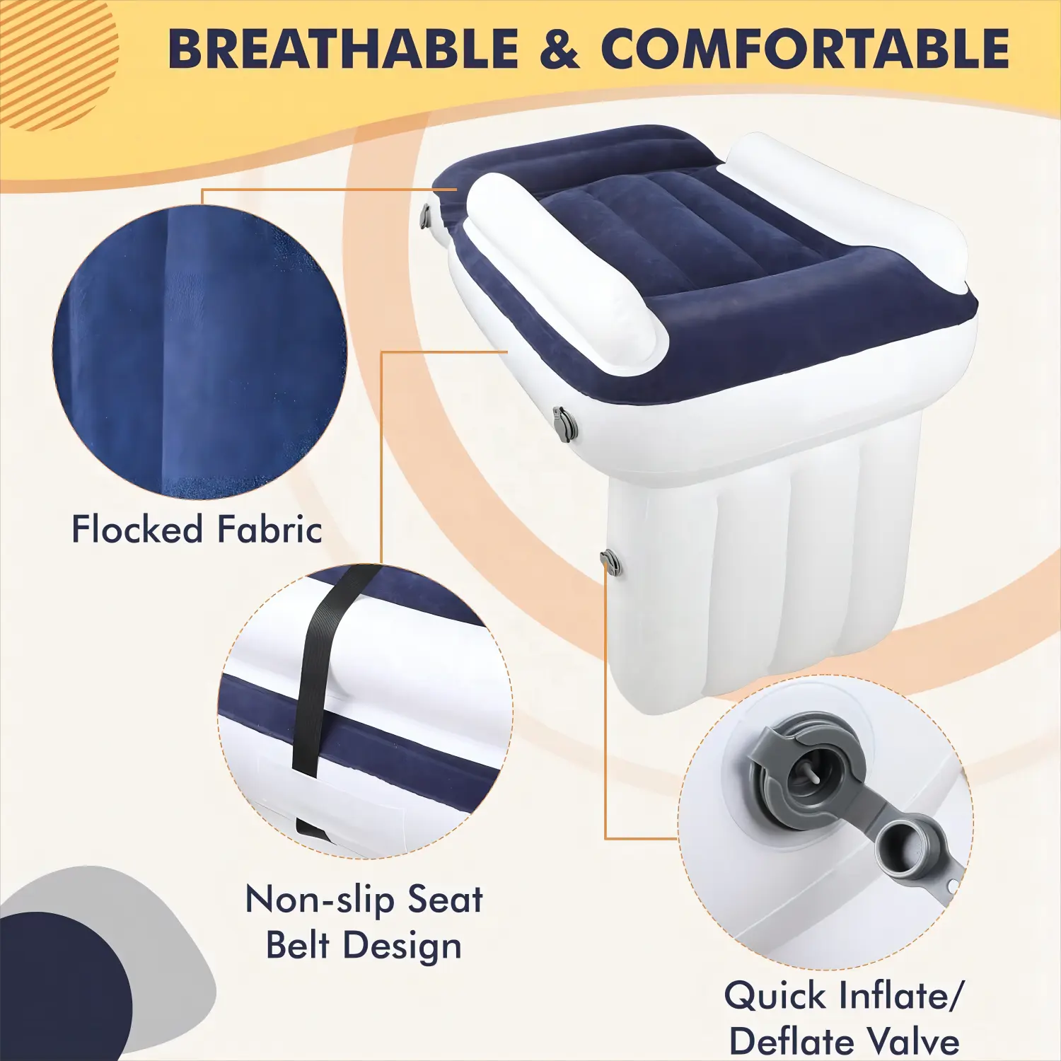 Lit en avion pour tout-petits personnalisé Vente en gros Flocage confortable Portable Gonflable Bébé Voyage Lit à air pour enfants