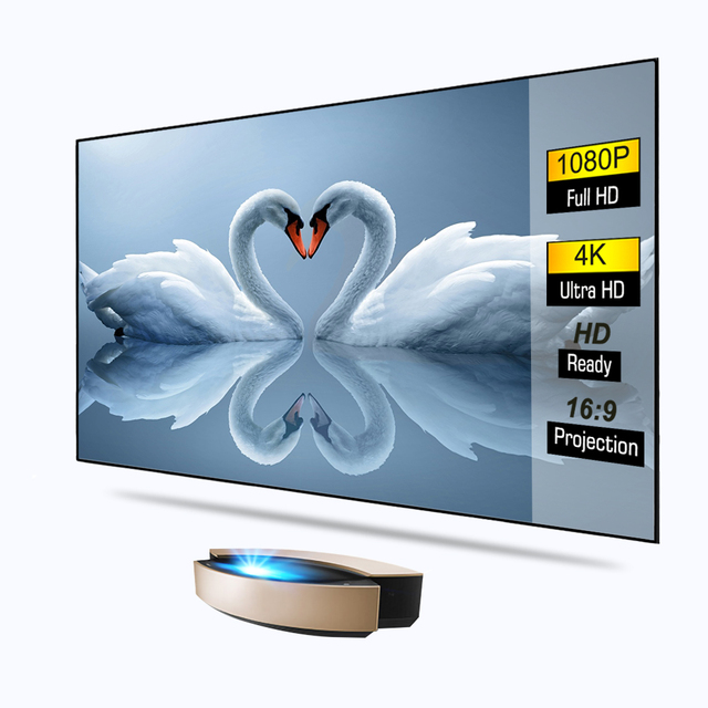 80-Inch 16:9 4K Ultra Short Throw Fixed Frame Indoor Movie Projection Screen for Home Theater Office Cinema-ALR Projector Screen