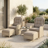 Meubles d'extérieur modernes, ensembles étanche en plastique, bambou, rotin, cadre en acier/aluminium, patio, jardin, parc, entrepôt, hôtel, chambre à coucher