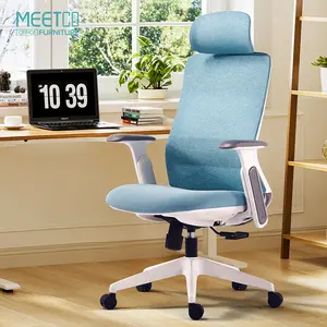 Silla de oficina de malla giratoria ergonómica de Gerente Ejecutivo blanca más vendida Diseño de elevación moderno Directo de fabricantes de China