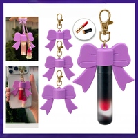 Porte-clés en silicone personnalisé en forme de nœud, support décoratif portable pour baume à lèvres, clip DIY pour coques de téléphone portable, qualité alimentaire, tendance