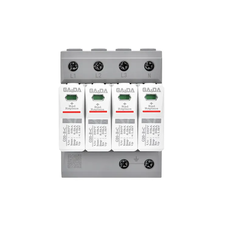 4P Power surge protection device 40KA AC surge lighting protection SPD