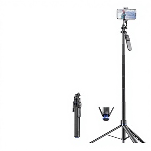 BENNO BK70 Perche à selfie 2025 Trépied de sol Support de téléphone portable Anti-tremblement Rotation à 360 degrés Diffusion en direct - Product Image 1