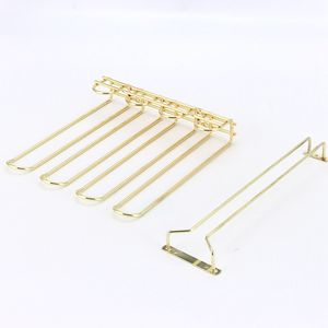 Offre Spéciale 16 "laiton plaqué or couleur verre cintre support suspendu support de verres pour armoire cuisine Bar - Product Image 1