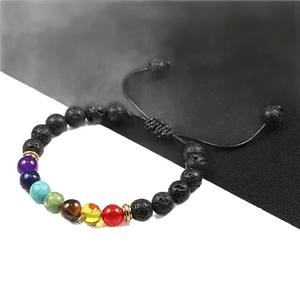 Bracelet 7 Chakra avec carte <span class=keywords><strong>de</strong></span> <span class=keywords><strong>signification</strong></span> pour hommes femmes cristal naturel guérison anxiété bijoux Mandala Yoga méditation Bracelet cadeau - Product Image 6