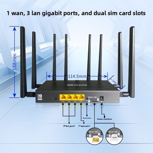 4G 5G CPE WiFi6 エンタープライズルーター デュアルSIM デュアルバンド <span class=keywords><strong>2</strong></span>.4GHz & 5GHz 3000Mbps 4GE WAN/LANポート搭載 256GB DDR3L RAM - Product Image 2