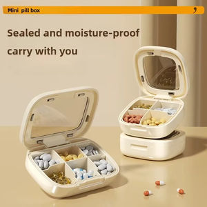 Caja de Almacenamiento Portátil de Viaje con 4/6 Compartimentos, Caja de Medicamentos para Viajes de una Semana, Transparente, Sellada, a Prueba de Humedad, de Plástico - Product Image 2