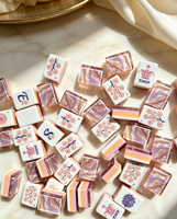 Tuiles de Mahjong Modernes de Luxe en Acrylique, Style Perle Scintillante, Structure à Quatre Couches, Écologiques et Durables pour le Divertissement