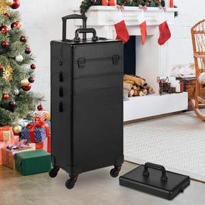 Maletín de <span class=keywords><strong>Maquillaje</strong></span> Profesional 5 en 1 de Aluminio con Ruedas, Cierre de Seguridad, Organizador de Almacenamiento Extra Grande y Resistente para Maquilladores - Product Image 2