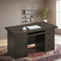 Bureau d'ordinateur moderne avec tiroirs, mobilier de bureau compact en bois, support d'écran gain de place, personnalisation usine, vente en gros