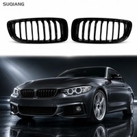 Calandre F32 F33M Noir Brillant à 9 Lames Verticales (Paire Gauche et Droite), Remplacement de Calandre Avant, MOQ 2 Pièces pour BMW Série 4