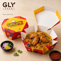 Boîte à riz au poulet personnalisée, en papier alimentaire, pour emporter, emballage alimentaire pour restaurant, restauration rapide, emballage alimentaire