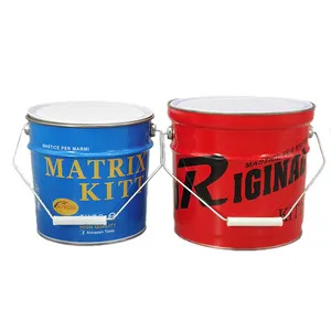 Balde de metal personalizado de 2 galões, presente promocional de metal, balde de estanho com tampa