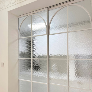 Porte coulissante en aluminium avec verre, style français, décoration intérieure blanche, porte de séparation pour cuisine, salle à manger, chambre - Product Image 1