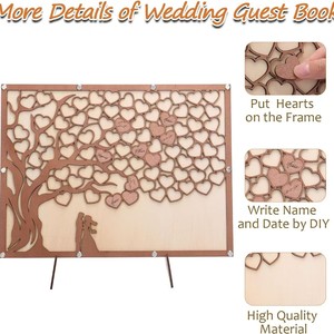 <span class=keywords><strong>Libro</strong></span> de Visitas Alternativo para Bodas, <span class=keywords><strong>Libro</strong></span> de Visitas para Recepción de Boda con Corazones de Madera, Letreros para <span class=keywords><strong>Libro</strong></span> de Visitas - Product Image 3