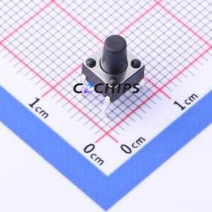 TC-1101DR-8.0H-160 Tactile Switch Through hole,6x6mm Switch Single Pole Single Throw Round Button 1.6N Through Hole - Product Image 1