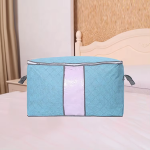 Organisateur de placard 90L avec poignée renforcée Sac de <span class=keywords><strong>rangement</strong></span> en tissu pour vêtements et couettes Sac de <span class=keywords><strong>rangement</strong></span> à fermeture éclair en PVC - Product Image 5