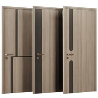 Porte principale moderne en bois massif de noyer noir Design de porte intérieure en bois pour les maisons Puertas De Interior