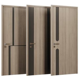 Puerta principal de madera maciza de nogal negro moderno, puerta de habitación <span class=keywords><strong>Interior</strong></span> de madera de diseño para casas, Puertas De <span class=keywords><strong>Interior</strong></span> - Product Image 4