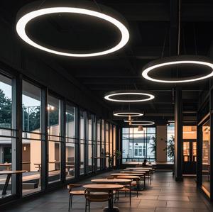 Tùy chỉnh hiện đại trang trí tuyến tính <span class=keywords><strong>LED</strong></span> ánh sáng lịch thi đấu hình chữ nhật treo mặt dây chuyền với thanh dài Hệ thống hình chữ nhật treo ánh sáng - Product Image 6