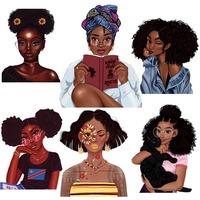 Transferts thermocollants personnalisés pour vêtements, motif Black Girl Design, impression sérigraphique sur vinyle, logo personnalisé