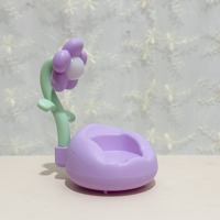 Lampe de table LED moderne en plastique en forme de fleur, veilleuse avec télécommande, projection blanc chaud, cadeau pour enfants, alimentation par prise secteur ou piles