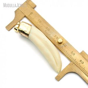 Commercio all'ingrosso PM16209 stile Vintage <span class=keywords><strong>lupo</strong></span> <span class=keywords><strong>ciondolo</strong></span> dente di <span class=keywords><strong>lupo</strong></span> <span class=keywords><strong>con</strong></span> placcato in oro placcato cappuccio denti osso <span class=keywords><strong>ciondolo</strong></span> per collana - Product Image 3