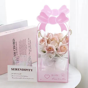 Simulation soap flower bow <b>gift</b> <b>box</b> Valentine's Day <b>gift</b> for girlfriend souvenir finished rose bouquet - Product Image 6