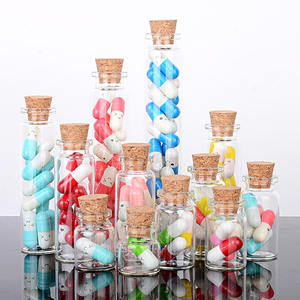 Tarro de almacenamiento vacío, 5ml, 7ml, 8ml, 10ml, 12ml, 15ml, pequeño, transparente, redondo, Mini regalo de deseos, botella de deriva de tapa de vidrio con tapón de corcho - Product Image 3