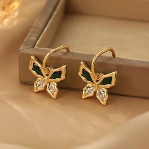 Pendientes de Botón con Circonita Cúbica con Corte Princesa Chapados en Oro con Perla de Imitación, Joyería de Moda de Lujo para Mujer - Product Image 6