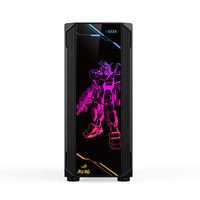 Casing & Tower Komputer Gaming Hongyi 0.5mm SPCC Kaca Tempered Lapisan Hitam ATX/M-ATX/ITX Dengan Kipas RGB dan Pengontrol