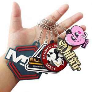 Custom Logo Personalized 2D 3D Business PVC Keyring Promotion Gifts Soft Rubber Injection Molded Metal Ring Attachment Keychains - Product Image 6