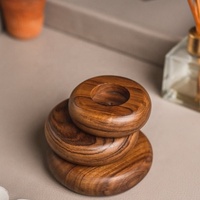 Vietnam WeWood Vente en gros Porte-bougie chauffe-plat en bois artisanal, support décoratif en bois en forme de cube géométrique