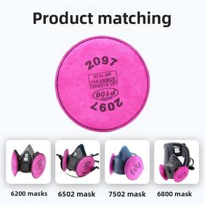 Filtres en coton roses pour demi-masque <span class=keywords><strong>respiratoire</strong></span> 7502 – Protection <span class=keywords><strong>respiratoire</strong></span> professionnelle contre la poussière, les fumées et les produits chimiques – Silicone - Product Image 3