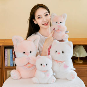 Thiết Kế Mới Fluffy Hồng Fox Thú Nhồi Bông Động Vật Hoang Dã Đồ Chơi Sang Trọng Đáng Yêu Mèo Đồ Chơi Sang Trọng Với PP Bông Kid Đồng Hành Búp Bê Căng Thẳng Cứu Trợ - Product Image 6