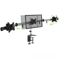 Support de bureau pour ordinateur de 13 à 32 pouces, support triple moniteur en aluminium avec compatibilité VESA 75*75/100*100 mm, noir