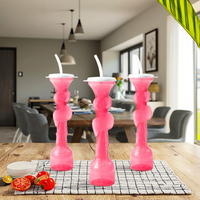 Gobelet en plastique grande capacité, design flamant rose, pour smoothies, jus et boissons, idéal pour mariages, festivals, événements extérieurs, avec couvercle et paille assortis, personnalisable en couleur et logo