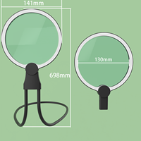 Magnetic Design 3 in 1 Handheld Tabletop Neck Wear Digital LED Lighted 130mm Gooseneck Screen Magnifier