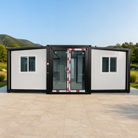 Maison conteneur pliable et extensible 20FT 30FT, panneau sandwich, structure en acier, hauteur intérieure 2400 mm, unité annexe de villa de villégiature en bord de mer