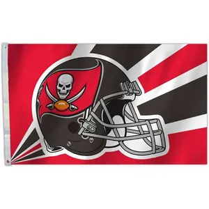 Bandera de la NFL de alta calidad de los bucaneros de la bahía de los Estados Unidos, personalizada, 3x5 pies, 100% poliéster, utilizado en Super Bowl, banderas personalizadas de los bucaneros