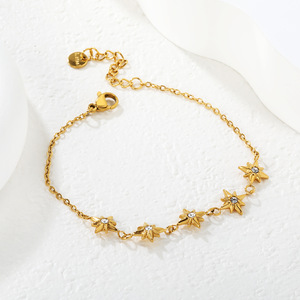 Bracelet en alliage de zinc à motif d'étoile avec zircone cubique pour femme, bijoux cadeau - Product Image 3