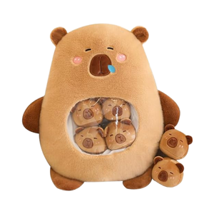 Capybara Plushie Doll Pillow Super Soft 6 Cute Baby Capybara Animales de peluche Juguete marrón para niños y niñas Bolsa de aperitivos incluida - Product Image 1