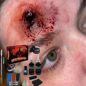KHY <span class=keywords><strong>Film</strong></span> Outils de maquillage Kit de peinture pour <span class=keywords><strong>le</strong></span> visage d'Halloween pour effets spéciaux Cire de cicatrice multi-modélisation avec maquillage Sfx <span class=keywords><strong>en</strong></span> acier inoxydable - Product Image 2