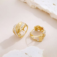 Boucles d'oreilles fines en or jaune 18 carats avec diamants de laboratoire, boucles d'oreilles statement, boucles d'oreilles à clip