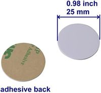 Réinscriptible 125kHz RFID pièce adhésif dos T5577 jeton de carte de contrôle d'accès de proximité TK4100 Dia 25mm porte-clés inscriptible