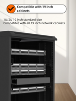Panel Patch Fiber Optik Udara 19 Inch 1U UTP FTP RJ45 Cat5e/Cat6/Cat6A 24 Port Rak-Mounted Hitam CE, Pengiriman Langsung dari Pabrik